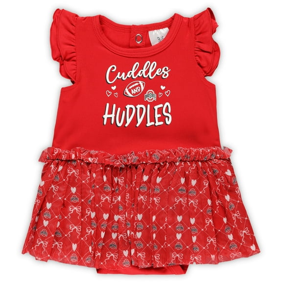 Girls Infant ZooZatz Scarlet Ohio State Buckeyes Onesie Dress