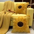thumbnail image 3 of Hagloyecr Sunflower Pillow Covers 18x18 Embroidered Spring Summer Floral Throw Pillow Covers Room Decor Decorative Cute Faux Fur Soft Flower Farmhouse Decor for Bed Couch Dormitories A, 3 of 5