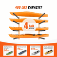 thumbnail image 2 of Kayak Wall Mount 4-Capacity, Heavy Duty Kayak Storage Rack for Canoe Paddle Board, Adjustable Padded Arms, 400 LBS Indoor Outdoor Garage, 2 of 7