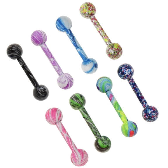 EHJRE 8pcs Colorful Ball Navel Belly 16G Bar Barbell Body Jewelry Piercing