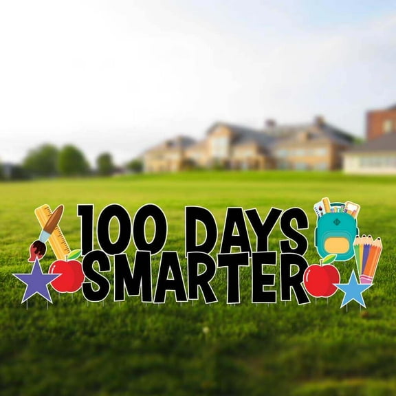 VictoryStore 100 Days Smarter Yard Decoration Set, 100 Days of School Decorations 21 PC SET (18768)