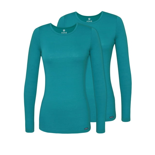 Adar sous-Couches pour Femmes, Lot de 2 - T-Shirt de sous-Couche à Manches Longues Confortable