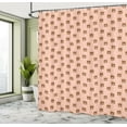 thumbnail image 4 of Ambesonne Pastel Cartoon Shower Curtain, Smiling Bears Hearts, 69"Wx75"L, Blush Brown and Peach, 4 of 4