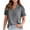 Gray, variant on Admvng Summer Tops for Women Fashion Solid Color Casual V-Neck Puff Petal Sleeve Loose T-shirt Tops S-2XL