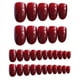 thumbnail image 4 of Caja de 24 unids/caja de uñas postizas con pegamento, longitud media, cabeza redonda, prensatelas artificiales de moda Vintage, vino tinto, decoración artística de uñas postizas, 4 of 4