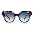 thumbnail image 5 of Womens Ornate Fancy Thick Mod Plastic Round Horn Fashion Sunglasses Black Red Marble - Smoke, 5 of 8