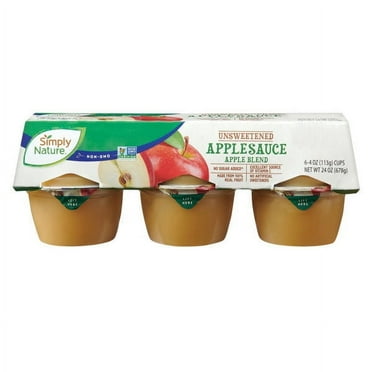 Unsweetened Applesauce Cups, 6 count- Pack of 2