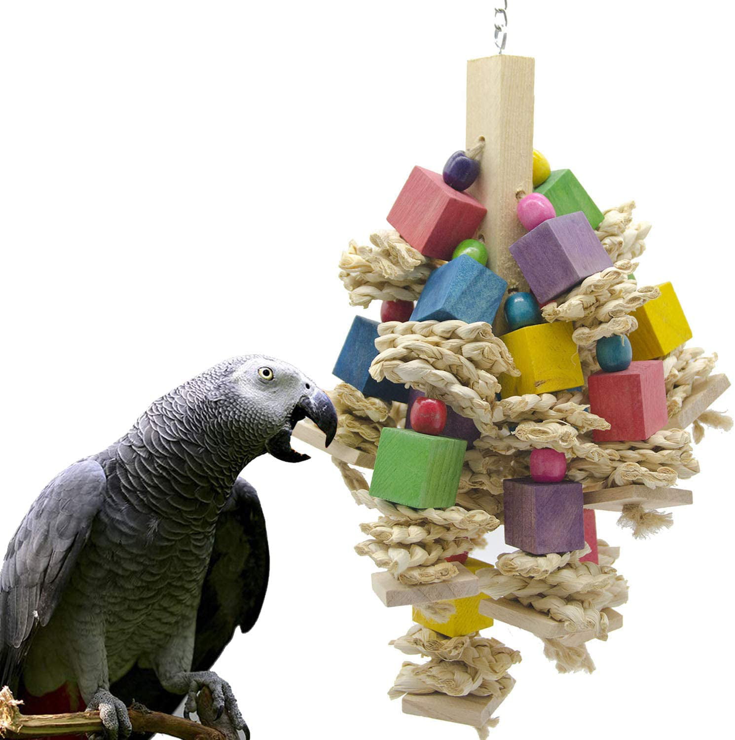 Natural trio Parrot Bird Toy Parrot Cage Toys african grey amazon cockatoo 