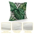 thumbnail image 4 of GOSMITH Tropical Green Banana Leaf Throw Pillow Covers Black and White with Stripe Pillowcase Square Decorative Cushion Cases Blend Outdoor Decor for Beach Sofa Bed, 4 of 5