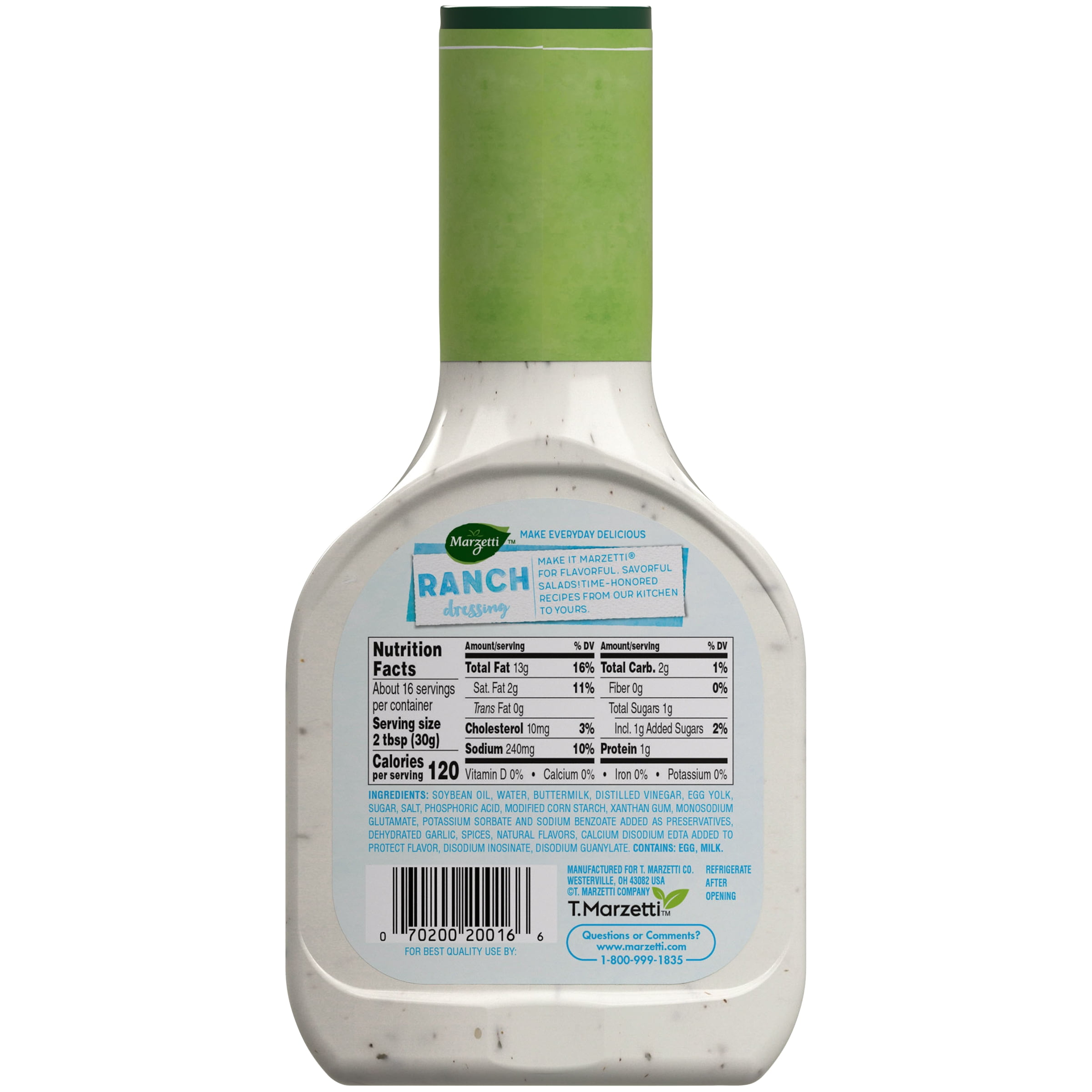 (4 pack) Marzetti Ranch Dressing 16 fl. oz. Bottle