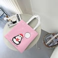 thumbnail image 7 of DouZhe Reusable Grocery Bags, Cartoon New Year Bird Pink Penguin Lightweight Polyester Canvas Cloth Tote Bag for Travle Gym Shopping School, 15" x 16", 7 of 7