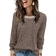 thumbnail image 2 of Camisas de Larga para Mujer, Suéteres, Conjuntos de Otoño, Bloques de Color, Ropa de Invierno, Elegantes, Informales, Suaves. Caqui L, 2 of 7