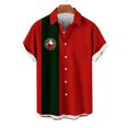 thumbnail image 2 of Mens Manga Corta Botón Abajo Camisas, Cuello de Vuelta Navidad Impresa Blusa, Top de Moda Casual, 2 of 4
