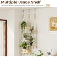 thumbnail image 5 of Hanging Shelves Plant Hanger Indoor Window Plant Shelves Wood Plant Wall Shelf Window Sill Plant Shelf Indoor Hanging Plant Stand Living Room Decor Garden Boho Decor, 5 of 5