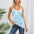 thumbnail image 2 of Women Inner Tank Tops Sleeveless Lace Trim Vest Camisole Shirts Blue M, 2 of 4