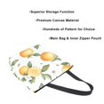 thumbnail image 3 of FORMRS Womens Canvas Tote Bag with Zipper Inner Pocket Shoulder Handbag, White Watercolor Oranges, 3 of 7