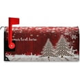 thumbnail image 3 of Personalized Christmas Tree Wooden Magnetic Mailbox Cover Custom Xmas Mailbox Cover Magnetic Mailbox Wraps Post Letter Box Cover Garden Large Size 21 X 25 inch, 3 of 6