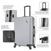 DUKAP Discovery 3-Piece Hardside Luggage Sets with Spinner Wheels, Handle and Trolley, (20/24/28), Silver