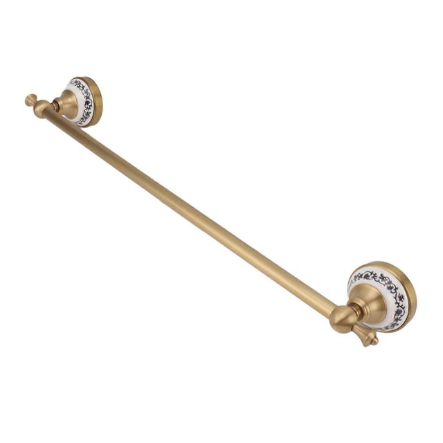Barra de toalla de baño, barra de toalla de latón antiguo para montaje en pared, toalleros para baño montados en la pared, accesorios de baño decorativos de oro vintage para baño