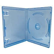 Angle View: CheckOutStore 10 Clear Blue Playstation 4 Replacement Blu-ray Cases 14mm