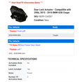 thumbnail image 2 of Door Lock Actuator - Compatible with 2006, 2015 - 2018 BMW 650i Coupe 2016 2017, 2 of 2