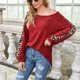 thumbnail image 1 of Blusa de manga larga,Blusa Blusa larga con hombros descubiertos y estampado de leopardo Tops casuales de manga larga para mujer Resultados impresionantes, 1 of 7