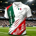 thumbnail image 5 of 2026 Mexico Soccer Mens Polo Shirts Short Sleeve Casual Collared Pullover Summer Tops Soccer Shirt for Men Indoor Outdoor Activities Daily Wear, 5 of 5