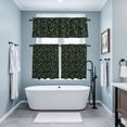 thumbnail image 3 of Dark Green Leaves Kitchen Curtains Sets for Windows 24 Inch Length, Pastoral Farmhouse Botanical Plant Rod Pocket Window Treatments Tier Curtains and Valances Set for Bedroom/Bathroom, 3 of 8