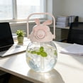 thumbnail image 4 of 1000ml Rabbit Large Capacity Water Bottle - Portable Outdoor Straw Water Cup for Travel, Hiking & Daily Use, Cute Bunny Themed Water Bottle Gift, 8.66*3.14in, Pink, 4 of 6