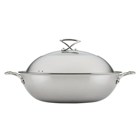 Circulon Clad Stainless Steel Induction 14 Inch Wok, Silver
