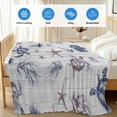 thumbnail image 4 of Vintage Coastal Cooling Blanket,Lightweight Breathable Summer Throw Blanket with Double Sided Cold Effect,Nautical Summer Beach Sea Turtle Starfish Picnic Blankets Bed Sheet for Hot Sleepers 40"x60", 4 of 8