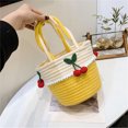 thumbnail image 4 of Clearance 50% ZKCCNUK Storage Cute Handheld Storage Bag For Women's New Cotton Thread Leisure Straw Woven Bag, Fashionable Beach Vacation Woven Bag, Storage Containers for Home, 4 of 5