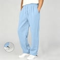 thumbnail image 2 of ZVAVZ Boys Straight Leg Baggy Sweatpants Solid Fleece Lined Sweat Pants with Pockets Drawstring Elastic Waist Athletic Jogging Pants Blue 10-11Years, 2 of 7