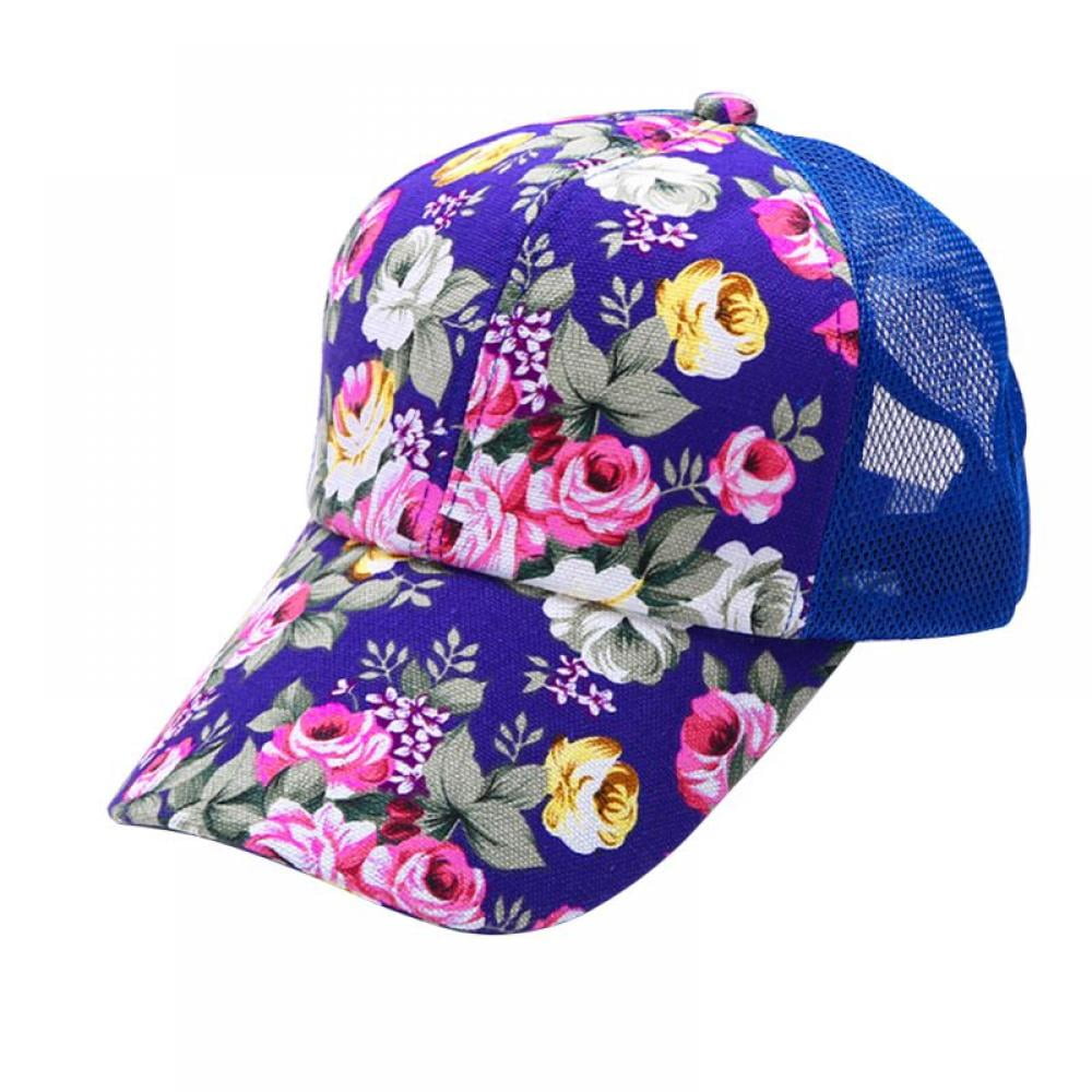 Baseball Cap Beautiful Floral Design Adjustable Mesh Unisex Baseball Cap Trucker Hat Fits Men Women Hat