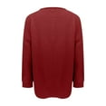 thumbnail image 6 of Women's Waffle Knit Top, Long Sleeve Crewneck Pullover, Loose Fit Casual Blouse for Fall and Winter 2025, Soft Stretchable Comfortable Top for Women, Solid Color Relaxed Fit Everyday Wear Red, 6 of 6