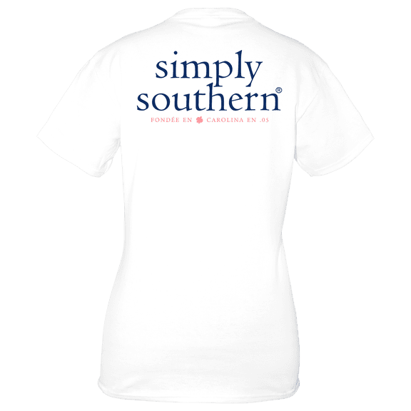 SALE Simply Southern Preppy Classic Basic Logo White T-Shirt