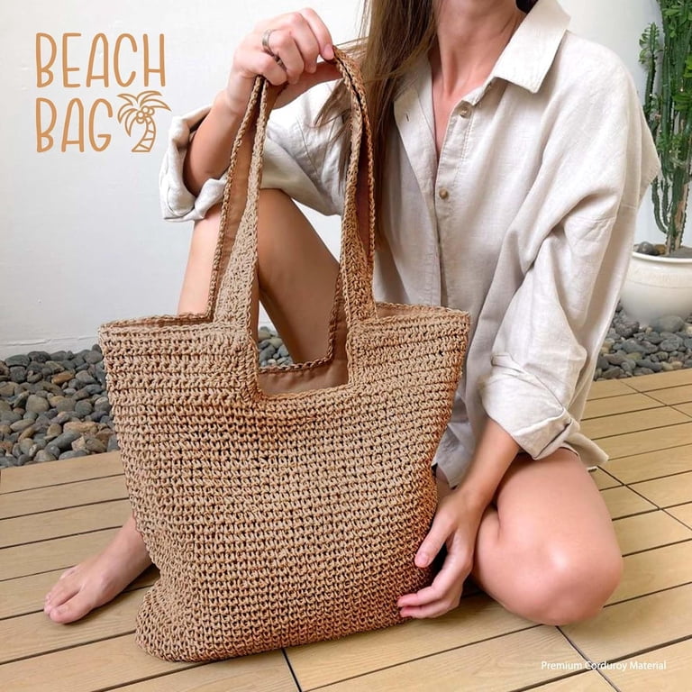 Gocvo Straw Beach Tote Bag, Boho Style Summer photo 6