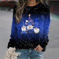 thumbnail image 2 of Fiaer Women's Sweatshirts Christmas Cute Graphic Crew Neck Long Sleeve Baggy Plus Size Pullover Comfort Breathable Lightweight Tops Blue S, 2 of 5