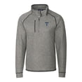 thumbnail image 2 of Men's Cutter & Buck Heather Gray Tulsa Drillers Mainsail Sweater-Knit Half-Zip Pullover Jacket, 2 of 3