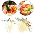 thumbnail image 4 of 100 Pieces Bamboo Fruit Picks Cocktail Picks Wooden Decoration Dessert BBQ Yotijar Selecciones de frutas, 4 of 10