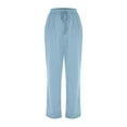 thumbnail image 4 of SIYUDAN Women'S Pants Women'S Pants Casual Blue Adult Baggy Pants Women Comfy Work Pants Wide Leg Pants With Pockets Women'S Fall Pants, 4 of 4