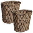 thumbnail image 3 of happimess Miles Rustic Farmhouse Handwoven Water Hyacinth 4.5-Gallon Tapered Oval Wicker Waste Basket, Brown (Set of 2), 3 of 6
