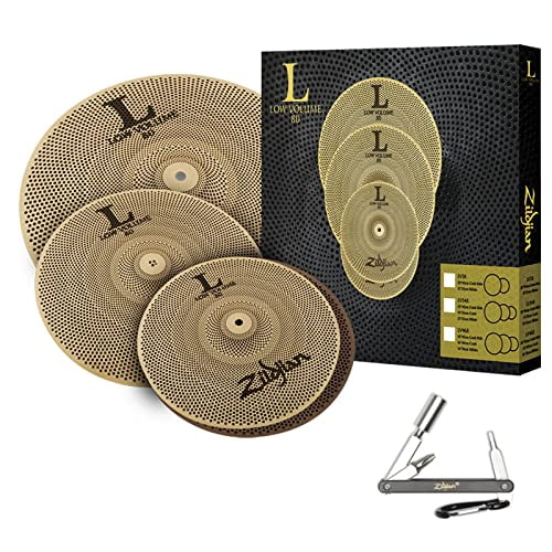 ZILDJIAN LV348 L80 Ensemble de Cymbales à Faible VOLUME avec 13 Pouces HIHATS/14 Pouces CRASH/18 Pouces CRASH-RIDE avec ZKEY