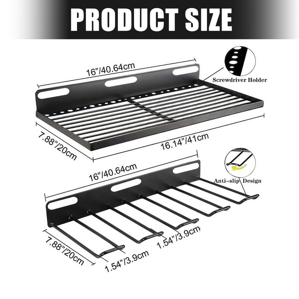 Hand Power Tool Organizers Heavy Duty Pegboard Wall Storage Tool Workshop Wrench Tools Screwdriver Power Storage Shelf