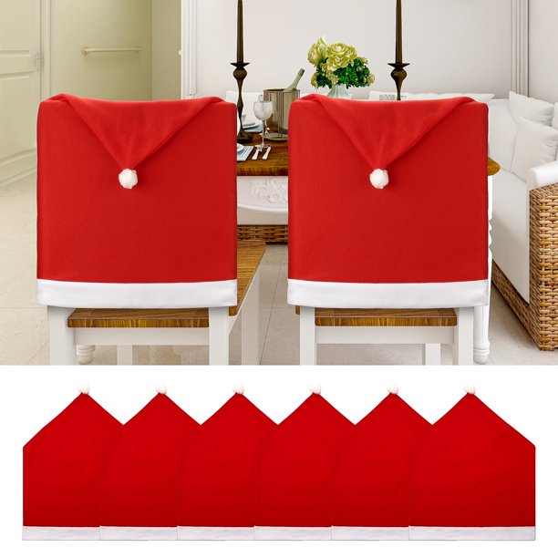 Christmas Chair Covers Set of 6, WeGuard Christmas Snowman Santa Claus