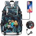 thumbnail image 1 of Minecraft Backpack Computer Teen Day Backpack Usb And Headphone Jack Men"s Travel Bag Unisex Backpack, 1 of 5