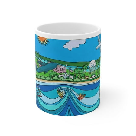 

Seasidesart PAFB Folk Art Ceramic Mug 11oz