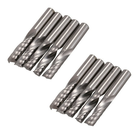

10Pcs 6mm 1/4 Inch Carbide Cnc Router Bits One Single Flute End Tools 22mm