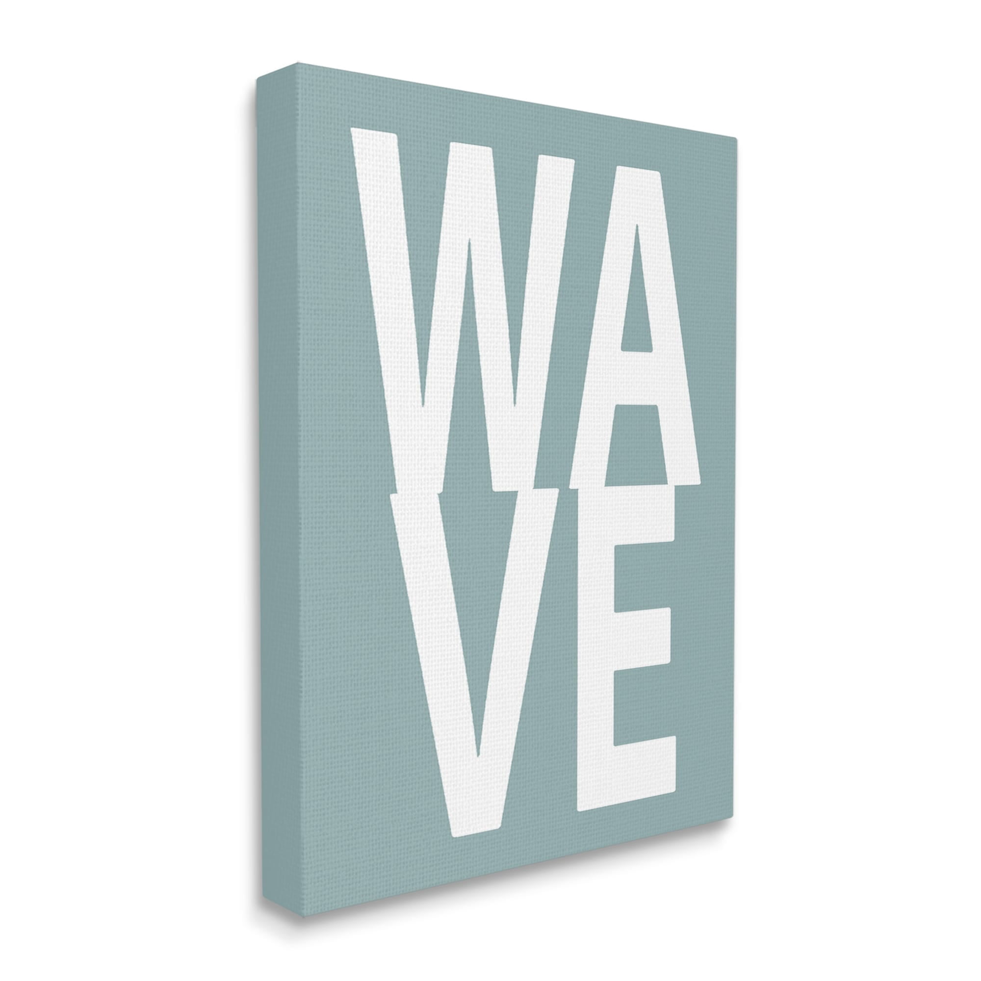 Stupell Wave Turquoise Summer Typography Landscape Painting Gallery Wrapped Canvas Print Wall Art