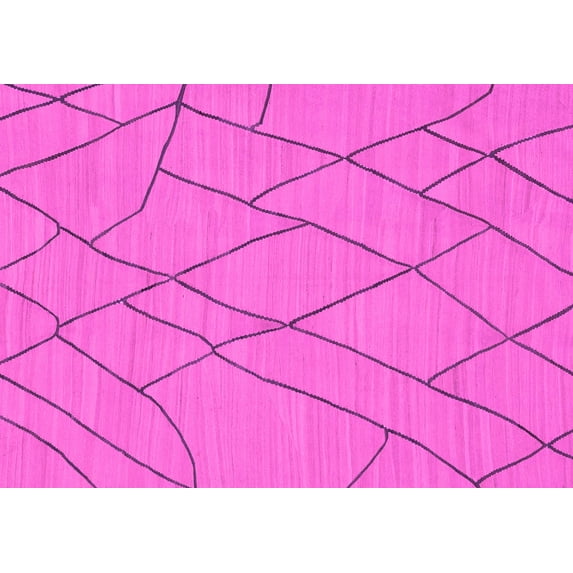Ahgly Company Indoor Rectangle Solid Pink Modern Area Rugs, 2' x 5'